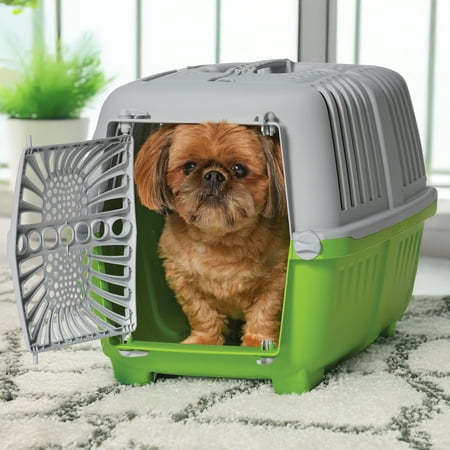 MidWest Homes for Pets 22 inch Spree Travel Pet Carrier for Dog or Cat with Plastic Door, Green