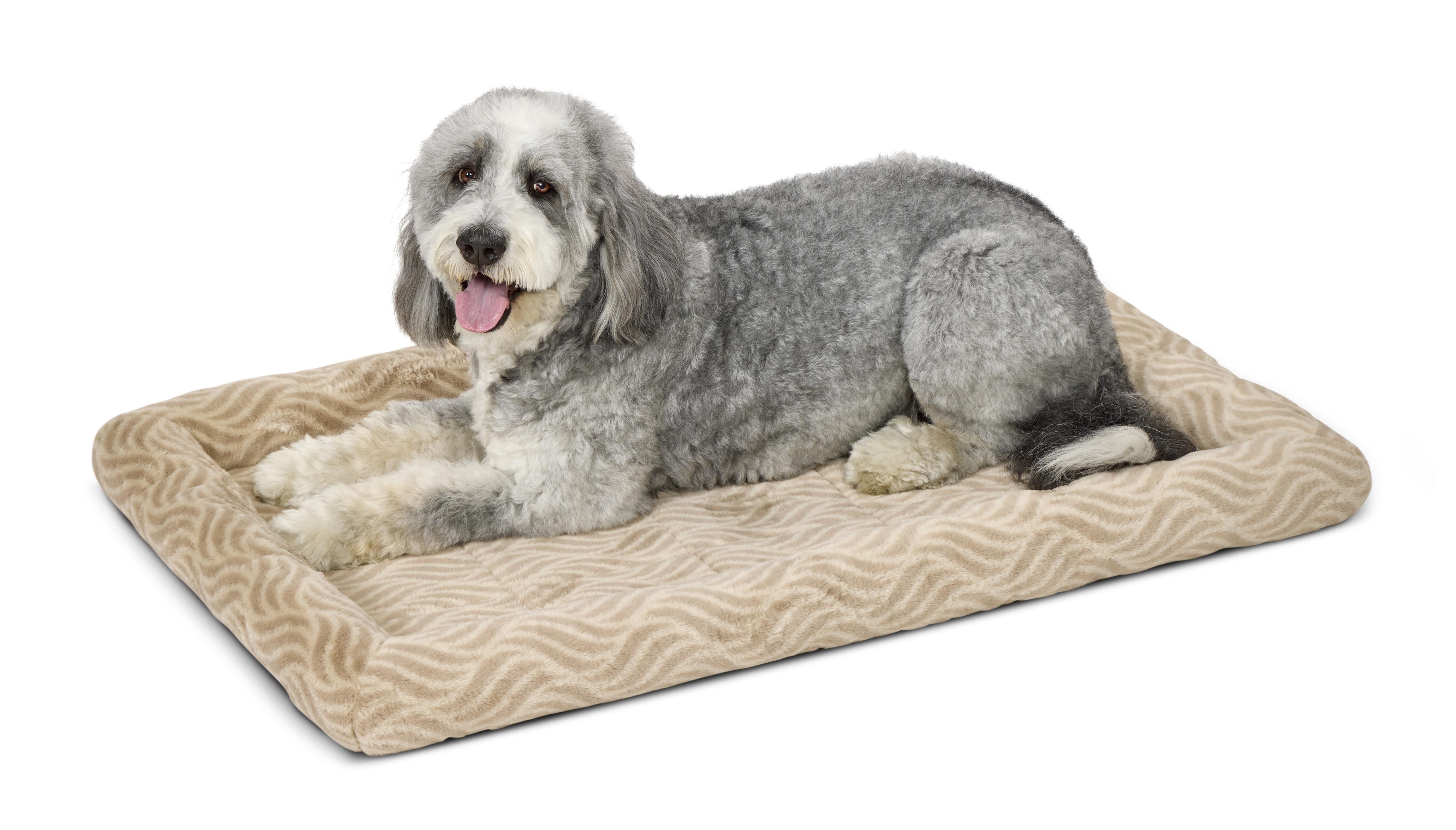 MidWest Homes for Pets 48inch Tan Wave Pet Bed for Extra Large Dog/Cat with slip resist bottom
