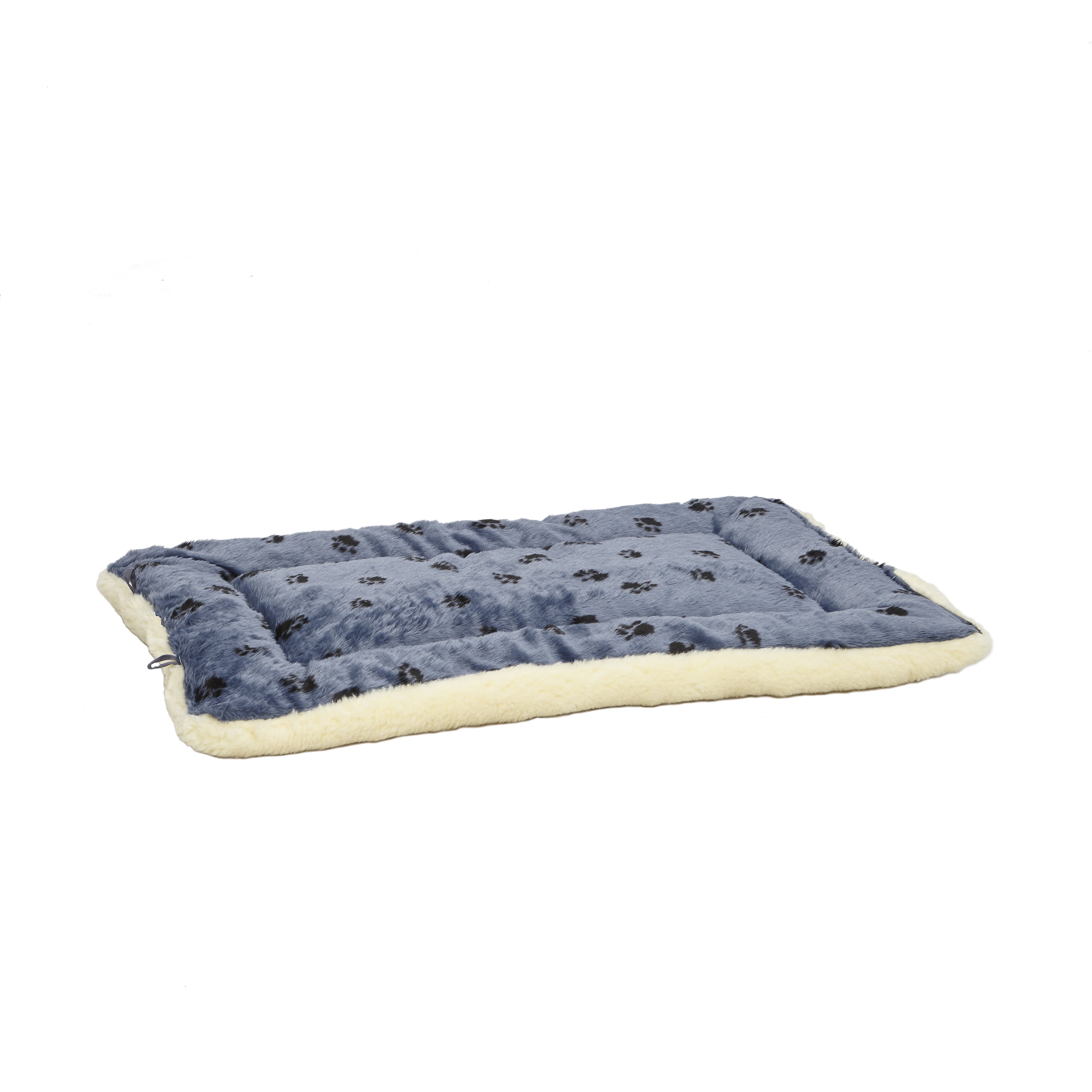 MidWest Homes for Pets, Blue Paw Print Reversible Fleece Dog Bed Designed to fit 42 inch Crate