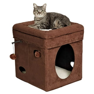  SMILE PAWS Cardboard Cat House with Scratcher, Cat Condo, Bed,  Toys, Cat Ice Cream Truck Scratcher House for Outdoor/Indoor, Cat Play  House & Home Décor, Easy to Assemble for Cats
