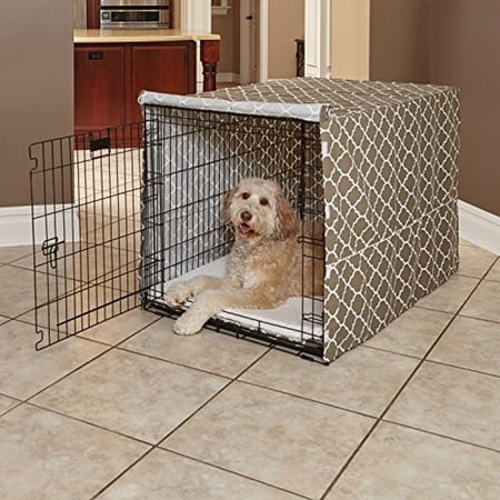 MidWest Homes for Pets Dog Crate Cover, Brown Geometric Pattern, 48"
