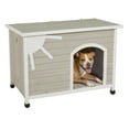 thumbnail image 1 of MidWest Homes for Pets, Eillo Folding Wooden Dog House, No Tool Assembly, for Medium Dogs, 1 of 7