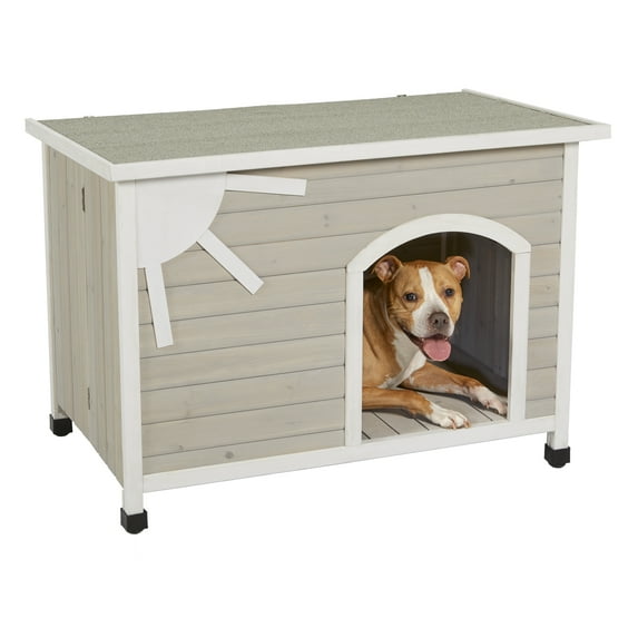 MidWest Homes for Pets, Eillo Folding Wooden Dog House, No Tool Assembly, for Medium Dogs