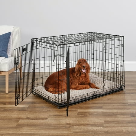 MidWest Homes for Pets Enhanced Double Door iCrate Dog Crate, 42.13L x 27.76W x 30.32H inch, Black