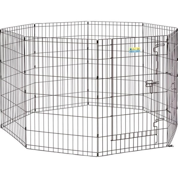 MidWest Homes for Pets Exercise Pen for Pets with Full Max Lock Door, 36-Inch, Black