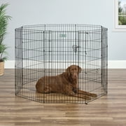MidWest Homes for Pets 42-Inch Exercise Pen, for Indoor and Outdoor Use, 16 Sq Feet of Play, Single Door Folding Dog Pen, with Large Door Opening & Secure Latch, Easy to Set Up, Foldable Dog Playpen