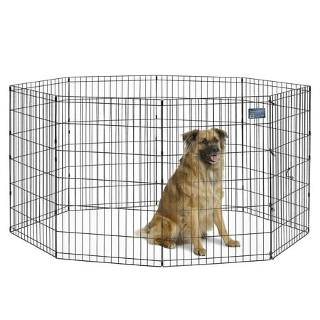 MidWest Homes for Pets 36-inch Exercise Pen, for Indoor and Outdoor use, 16 Sq Feet of Play, Folding Dog Pen, No Door Design for Maximum Security, Easy to Set Up, Foldable Dog Playpen