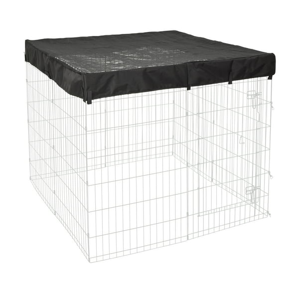 MidWest Homes Foldable Poly-Mesh Top with Door Panel Access for Pets, Black