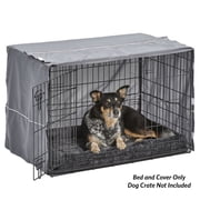 MidWest Homes for Pets New World Comfort Kit, Matching Dog Crate Cover & Bed, Fits 36  Crate, Gray