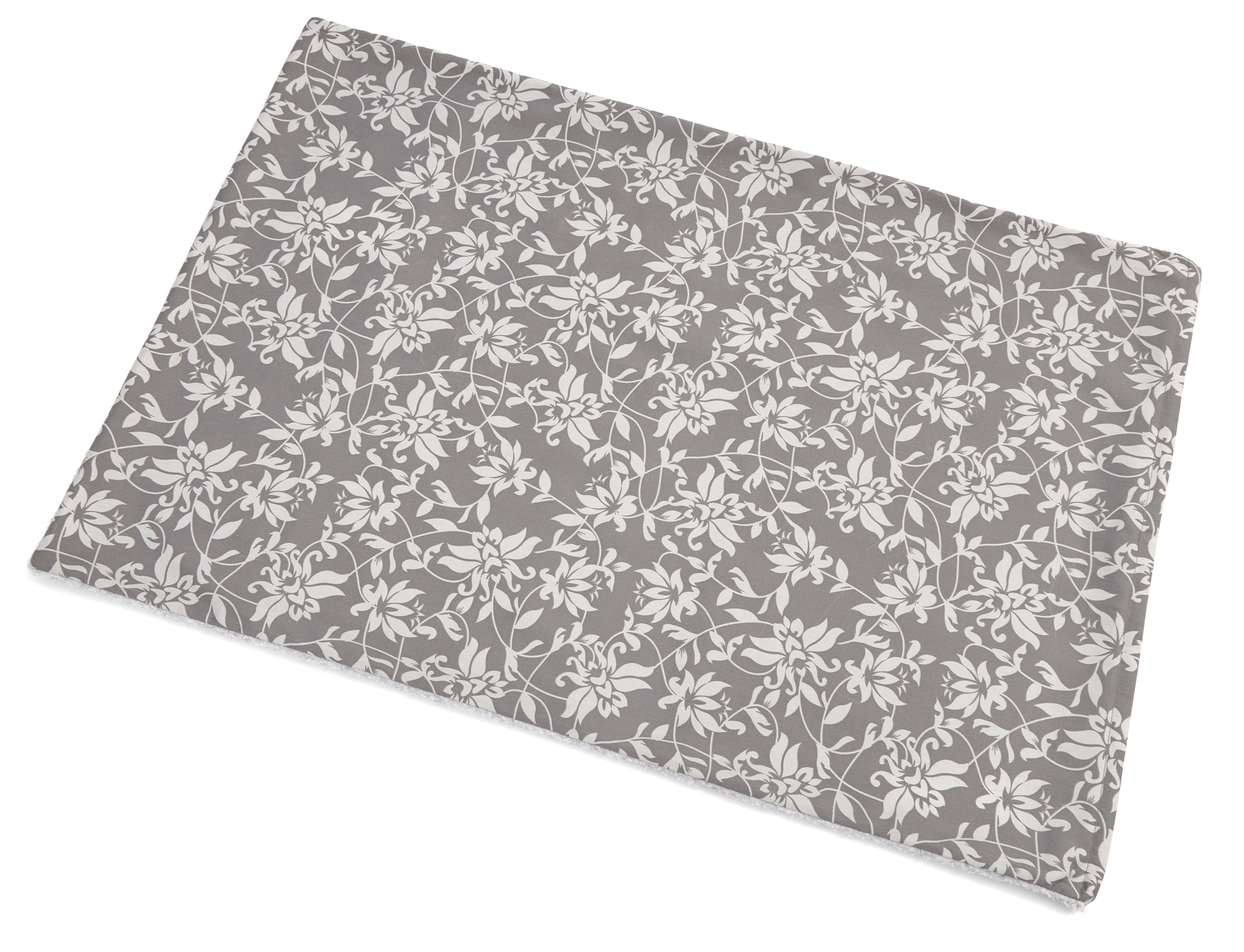 MidWest Homes for Pets QuietTime Reversible Dog Crate Pan Cover, 42 inch, Fleece, Gray Floral