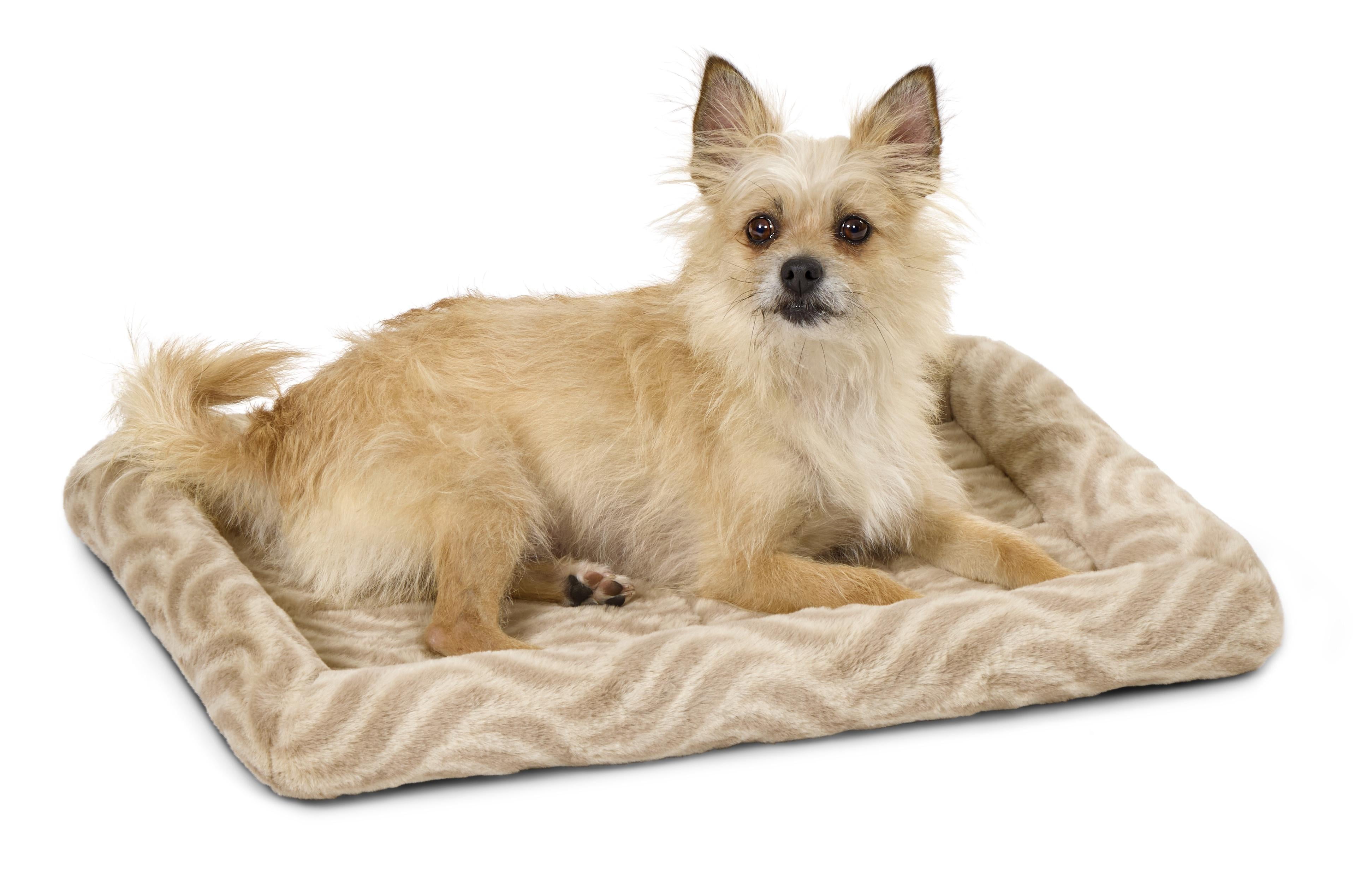 Small Tan Polyester Bolster Pet Bed