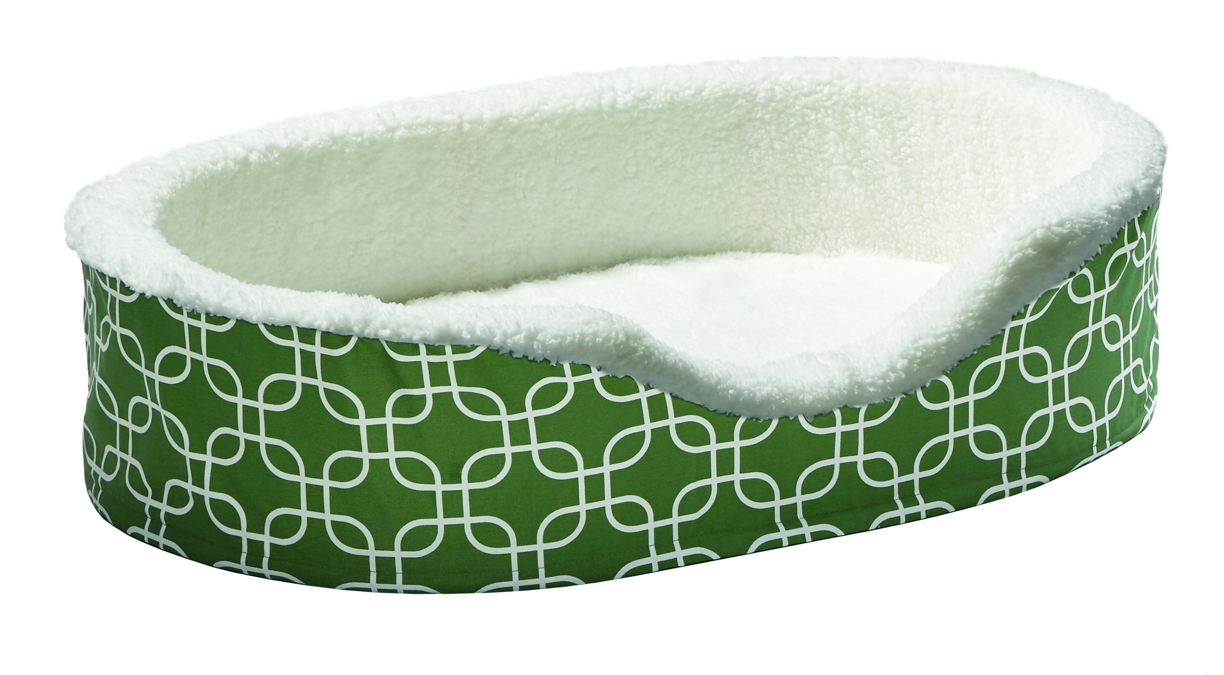 Green Orthopedic Egg-Crate Fleece Pet Bed for Medium Dogs