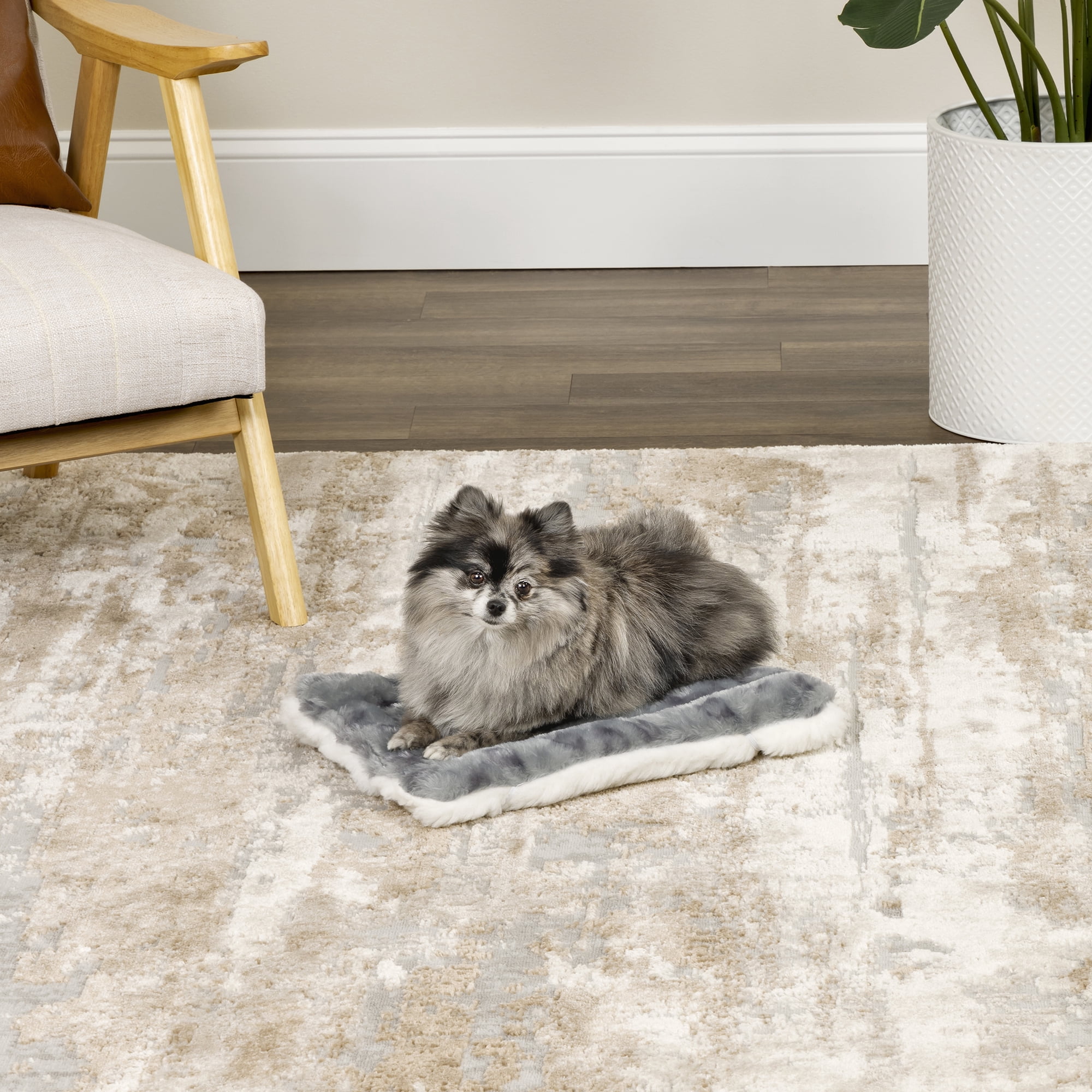 MidWest Homes for Pets 18inch Reversible Pet Bed; Great for Toy Dog Breeds; Spotted Gray