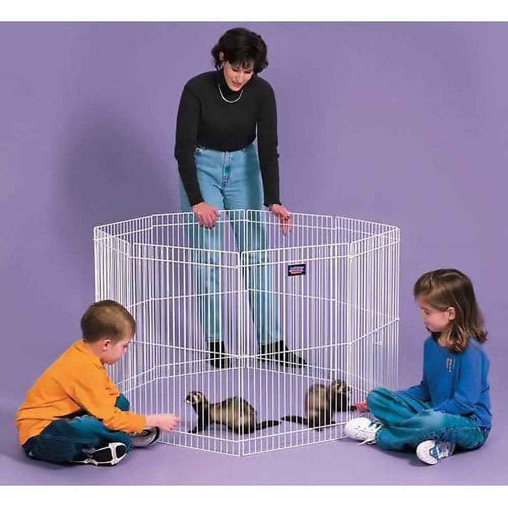 MidWest Homes for Pets Small Animal Metal Exercise Pen, Silver