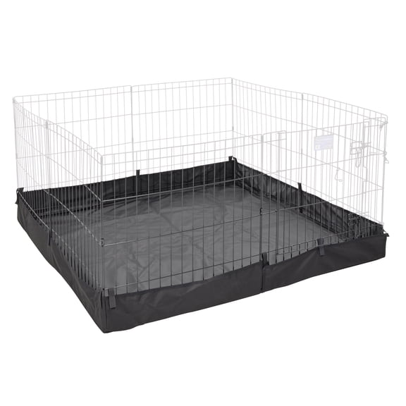 MidWest Homes for Pets Square Exercise Pen with Solid Square Fabric Bottom, Fits ALL MidWest Exercise Pens, Black