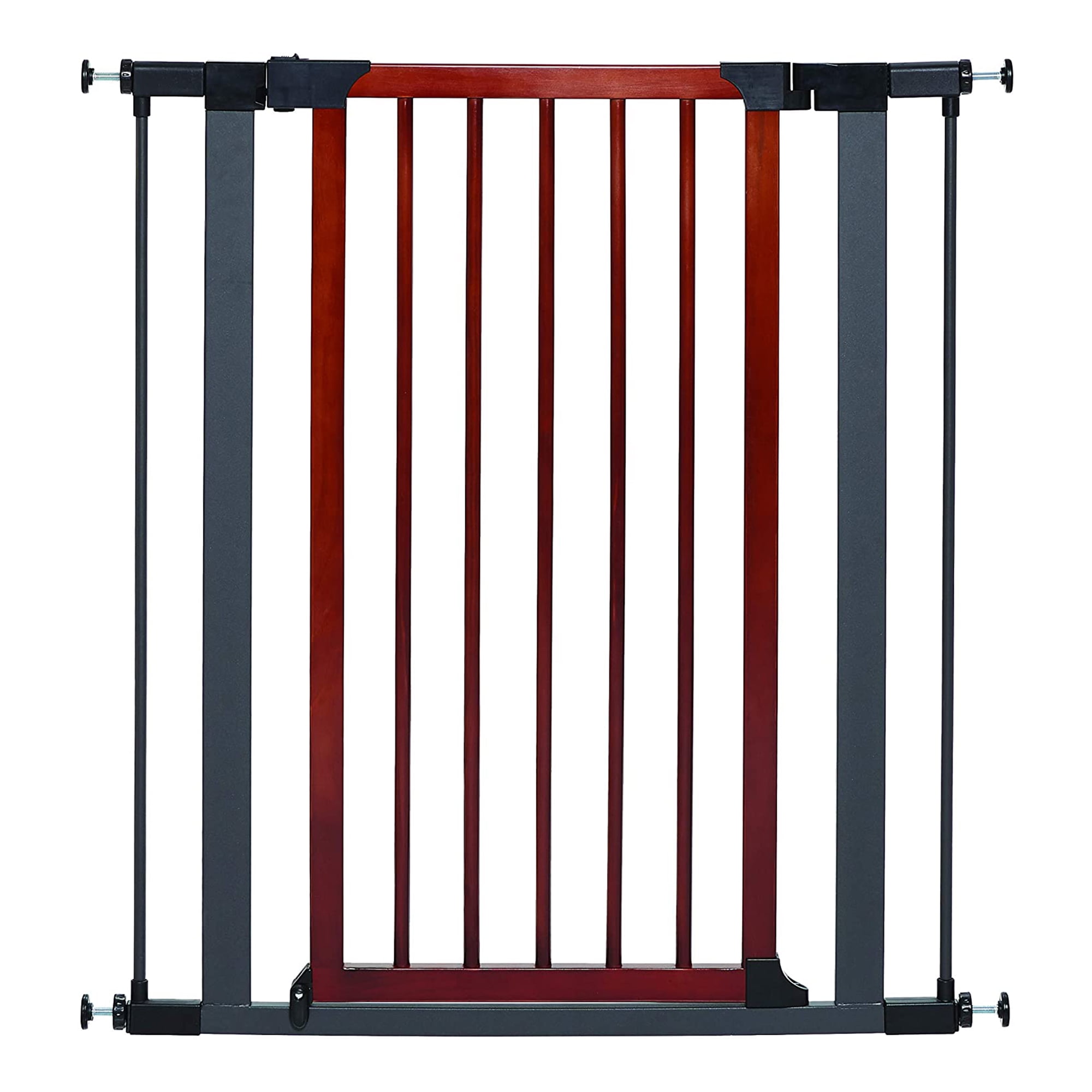 39-Inch Tall Graphite and Wood Pressure Mounted Pet Gate