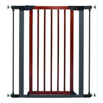 MidWest Homes for Pets Tall Steel Pet Gate, 39" Tall with Decorative Wood Door, Expands to 38" Wide