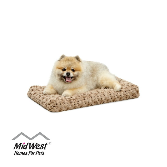 MidWest Quiet Time Dog Bed & Crate Mat, Deluxe Ombre Swirl, 22", Mocha