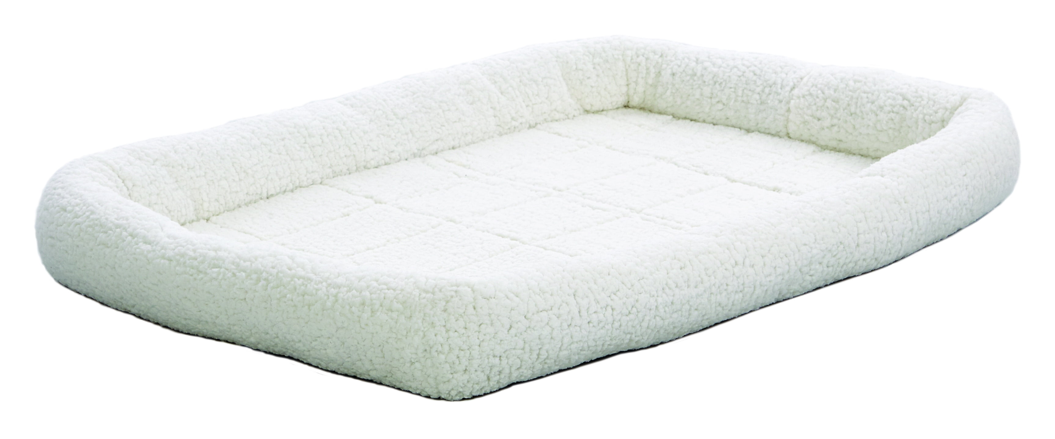 MidWest QuietTime Soft White Fleece Plastic Carrier Bed, 36"