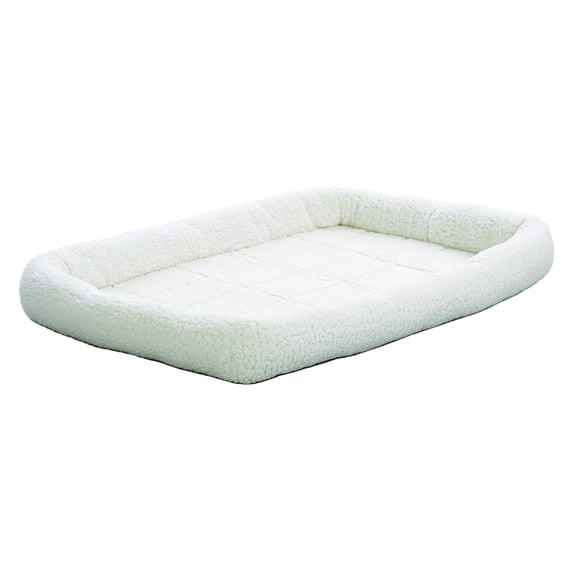 MidWest QuietTime Soft White Fleece Plastic Carrier Bed, 36"