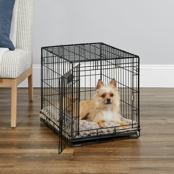 MidWest Homes for Pets 24-Inch iCrate Folding Dog Crate with Divider Panel, Leak-Proof Tray & Secure Latches – Metal Wire Kennel for Small Breeds – Portable, Durable & Easy to Assemble