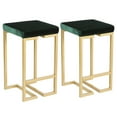 thumbnail image 1 of Midas 26" Contemporary-Glam Counter Stool in Gold with Green Velvet Cushion by LumiSource - Set of 2, 1 of 7