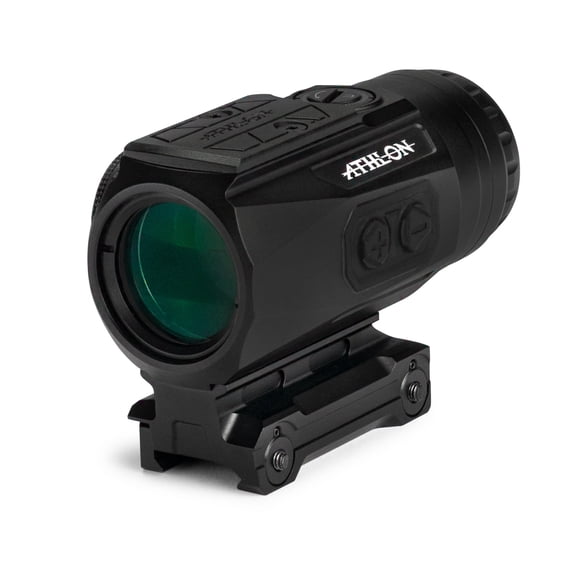 Athlon Midas Flare 3X Prism Red Dot Sight, 3X Magnification, Red/Green Illuminated Reticle, Waterproof, Fog-Proof, 30mm Objective, Pick Mount (403078)