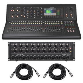 Midas M32 LIVE Digital Console for Live and Studio with 40 Input Channels - Bundle With Midas DL32 32-Input / 16-Output Stage Box with 32 Midas Mic Preamps - 2 Pack 20' XLR Microphone Cable