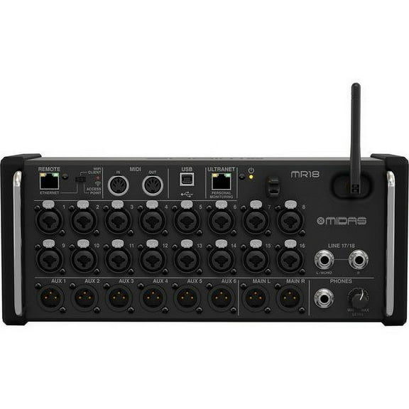 Open Box Midas MR18 18-Input Digital Mixer for iPad/Android Tablets with Wi-Fi and USB Recorder