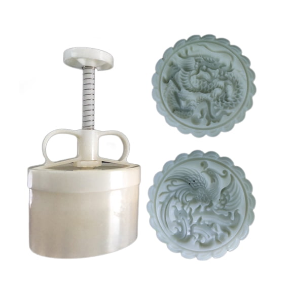 Midautumn Festival Dragon Phoenixs Cutter Moon Cake Mould Set for Cake Cookie Dessert Cutter Cake Baking Decorations