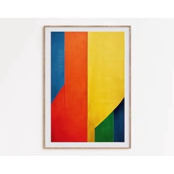 Midcentury Colorful Art Print Geometric Minimalist Posters Primary Color Artwork Inspired By Ellsworth Kelly Print Poster