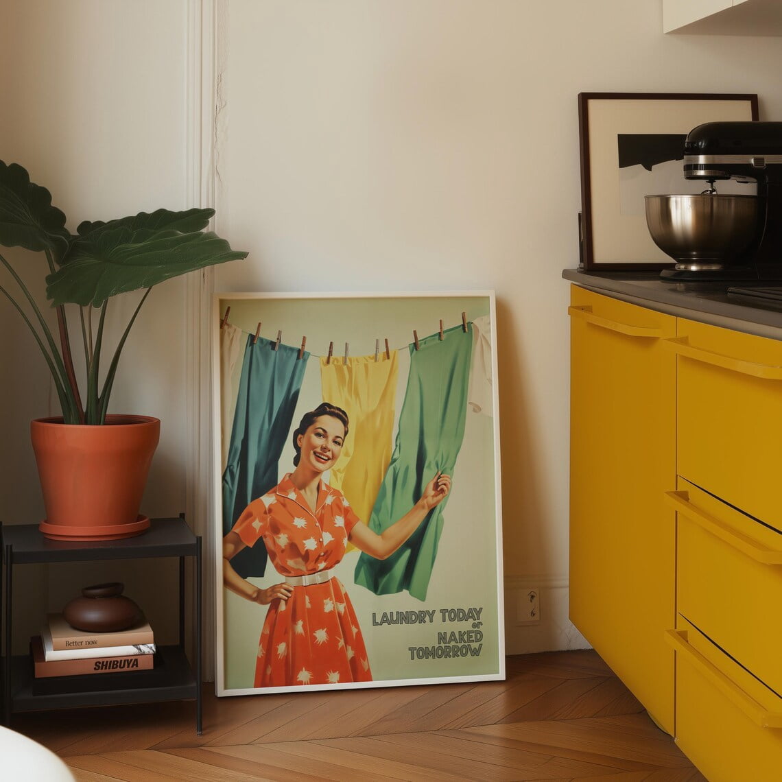 Midcentury Modern Laundry Vintage Housewife Retro Chic 1950S Wall Art ...