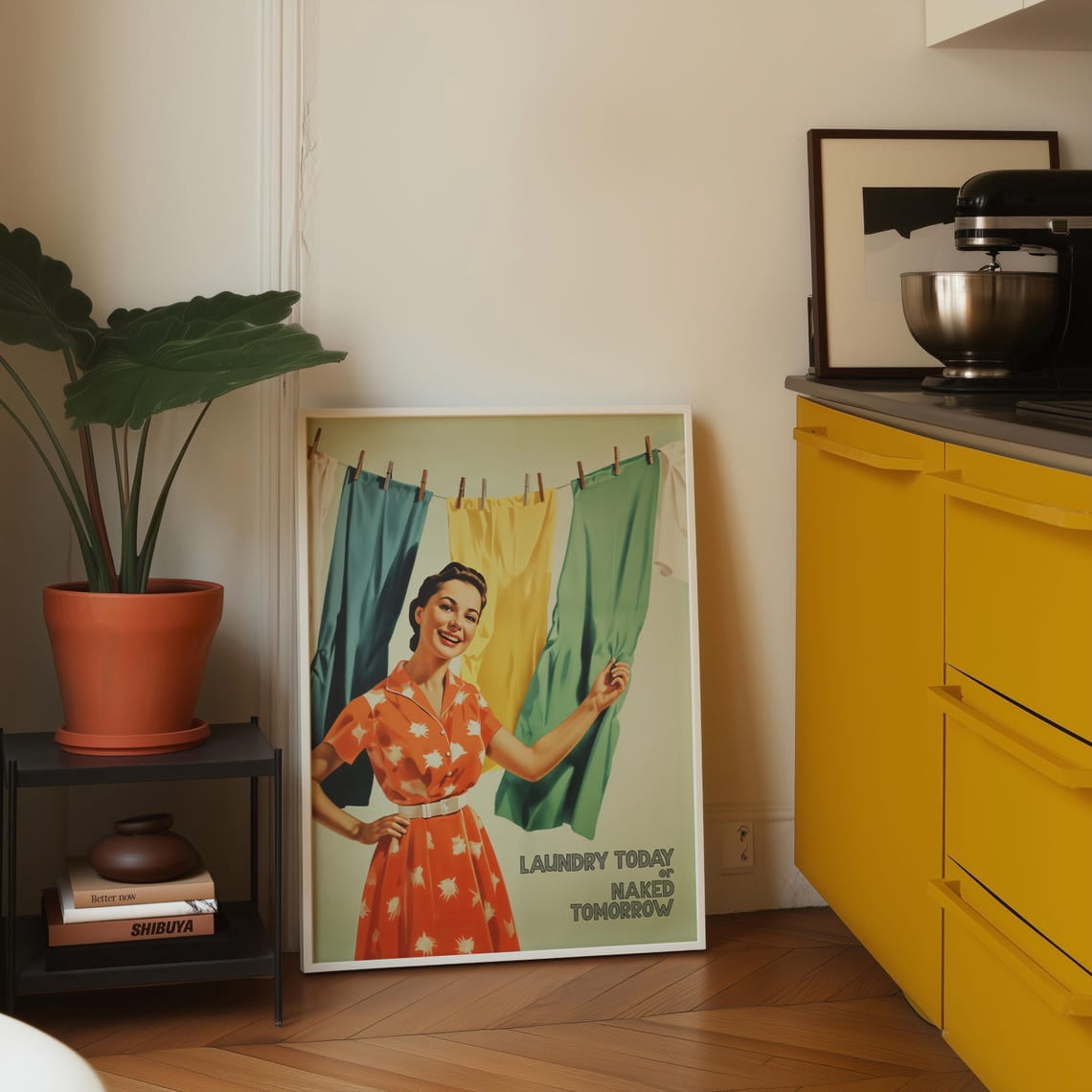 Midcentury Modern Laundry Vintage Housewife Retro Chic 1950S Wall Art ...