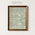 thumbnail image 1 of Midcentury Modern Pattern Neutral Blue Beige Abstract Geometric Art Print, Unframed Paper Poster 24x36in, 1 of 4