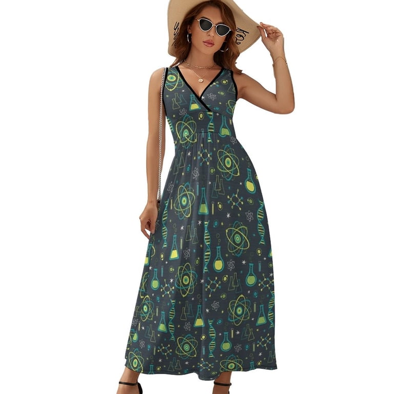 Midcentury Modern Science Yellow Dress Fashion Boho Beach Long Dresses Female Party Printed Maxi Dress - Walmart.com Midcentury Modern Science Yellow Dress Fashion Boho Beach Long Dresses Female Party Printed Maxi Dress - Walmart.com