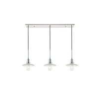 Midcentury Modern Waltz 3 Light Chrome Pendant, 41"Lx8.5"Wx5.6"H