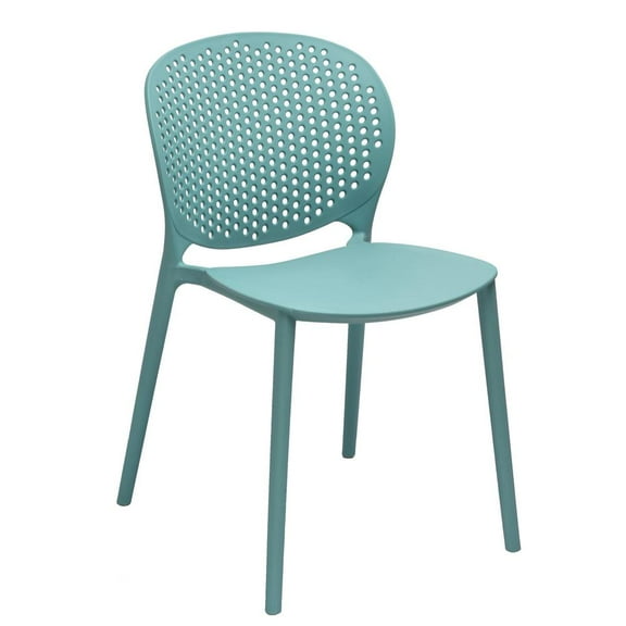 Midcentury Plastic Side Chair in Blue (Set of 4)