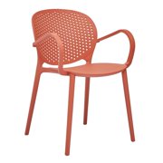 Midcentury Plastic Side Chair in Orange Set of 4