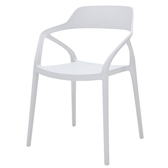 Midcentury Plastic Side Chair in White (Set of 4)