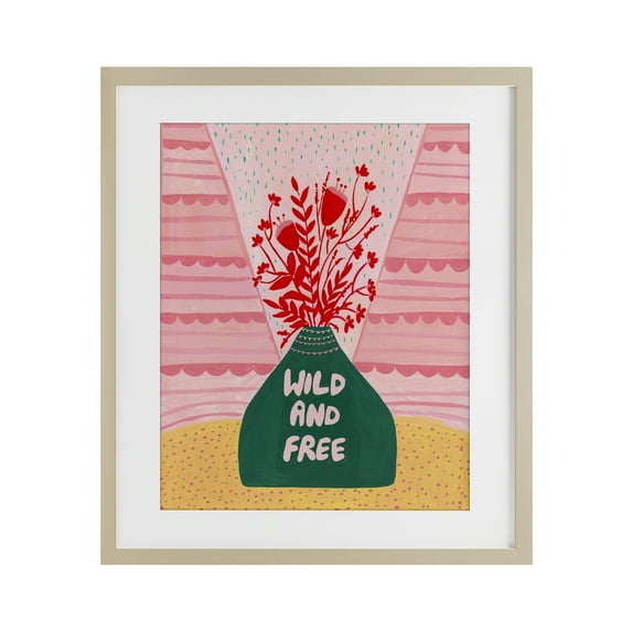 Midcentury Wild And Free Birch Framed Print Under Glass, design by Nabeela Rumi