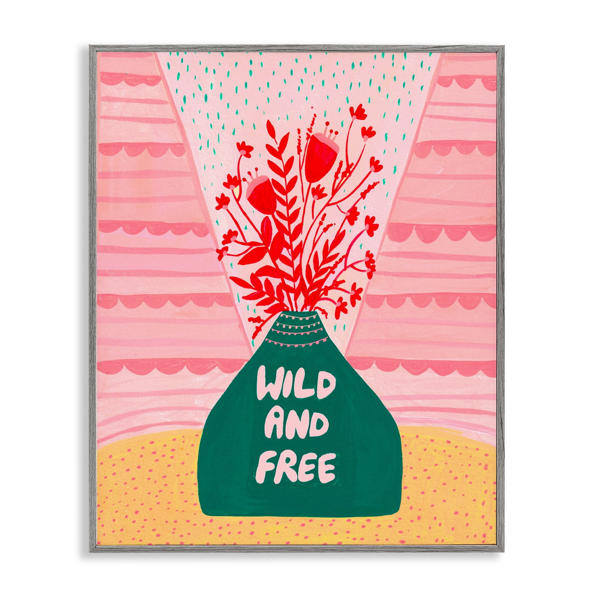 Midcentury Wild And Free Gray Framed Giclee Art, design by Nabeela Rumi