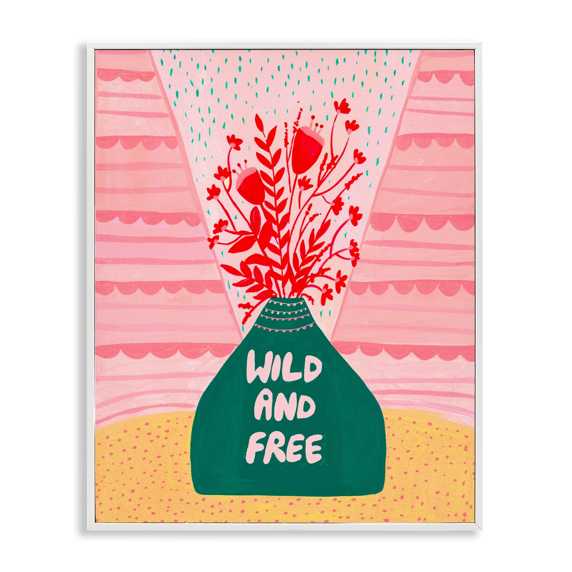 Midcentury Wild And Free White Framed Giclee Art, design by Nabeela Rumi