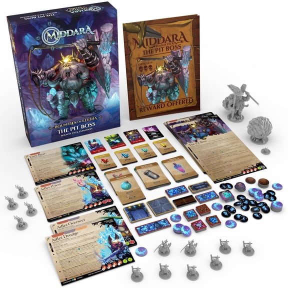 Middara: The Pit Boss - Bounty Pack Expansion - 15 Plastic Miniatures, New Encounters, Cards & Tokens, RPG Adventure, Dungeon Crawler Roleplaying Game