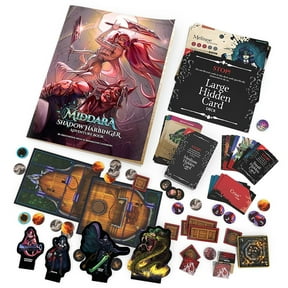 Middara: Shadow Harbinger Adventure Pack - Expansion, New Characters, Adventure Book, Standees & Cards, RPG Tabletop, Dungeon Crawler Roleplaying Game