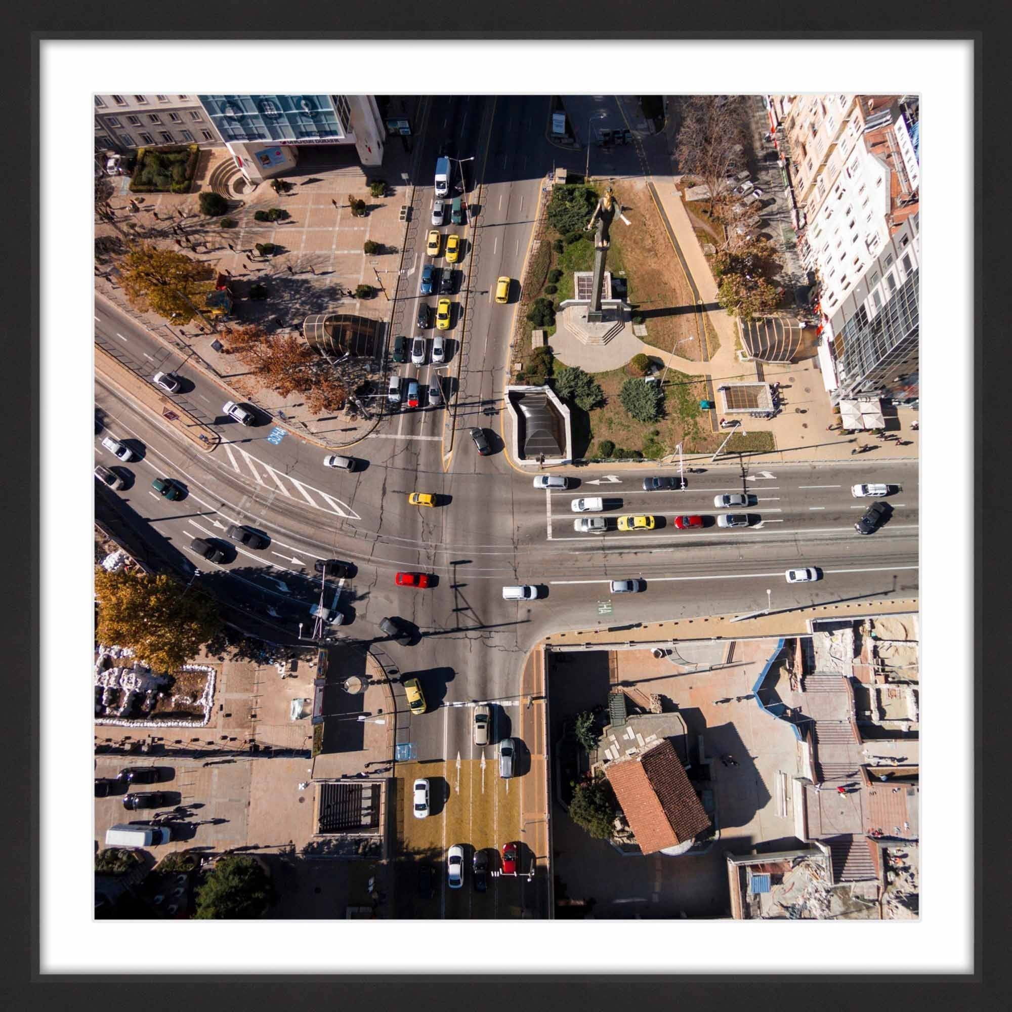 "Midday Traffic" Framed Painting Art Print, 24.0" x 1.5"