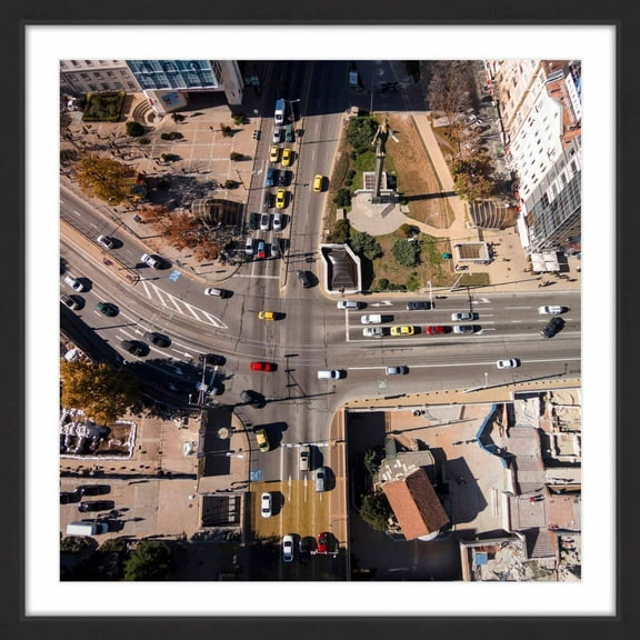 "Midday Traffic" Framed Painting Art Print, 24.0" x 1.5"