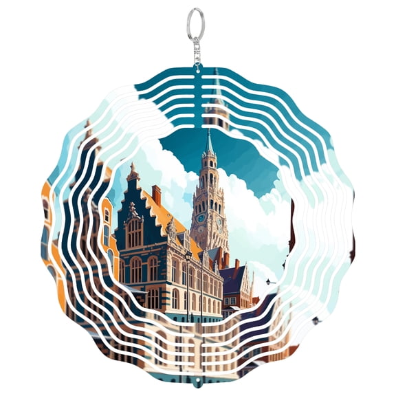 Middelburg Netherlands Town 3D Wind Spinner Kinetic Hanging