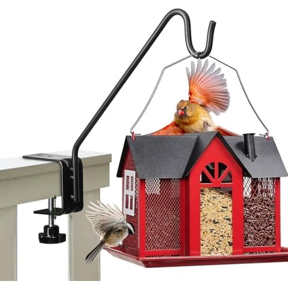 Middium Heavy Duty Deck Hook - 10 inch Metal Deck Railing Hooks for Hanging Bird Feeders, Planters, Suet Baskets, Lanterns, Wind Chimes