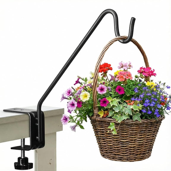 Middium Heavy Duty Deck Hook - 10 inch Metal Deck Railing Hooks for Hanging Bird Feeders, Planters, Suet Baskets, Lanterns, Wind Chimes