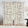 thumbnail image 1 of Middle Ages Boho Rod Pocket Curtains for Living Room, Iron Grey Geometric Stripes Farmhouse Curtains 2 Panel for Bedroom, Light Filtering All Season Use Curtains for Kids Room Kitchen-W52xL84in, 1 of 6